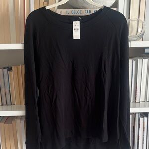 LOU AND GREY NWT BLACK LONG SLEEVE TOP